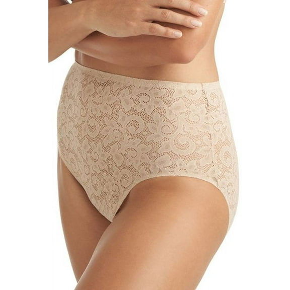 Women's TC Fine Intimates A4-135 Wonderful Edge All Over Lace Brief Panty (Black L)