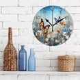 thumbnail image 3 of GZHJMY Blue Flowers Clock Silent Round PVC Wall Clock Non Ticking Battery Device Clocks Creative Decoration Wall Clock for Living Room Bedroom Office Kitchen, 3 of 6