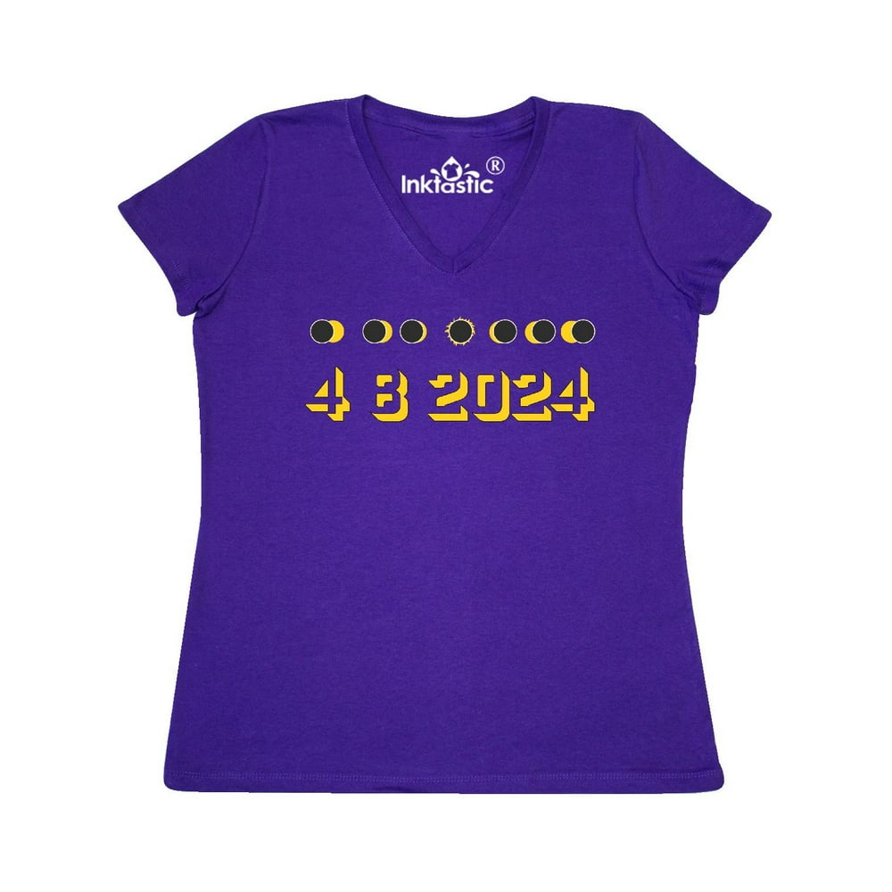 INKtastic Inktastic Solar Eclipse 482024 Adult Women's VNeck T