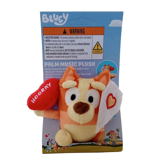 Bluey Bingo Palm Music Plush 4 in Valentines Day themed