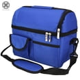 thumbnail image 2 of Luxtrada Insulated Lunch Tote Bag Oxford Thermos Hot/Cooler Adults Tote Food Lunch Portable Bag Zipper Storage Box Waterproof For Picnic Food Women Men (Blue), 2 of 9