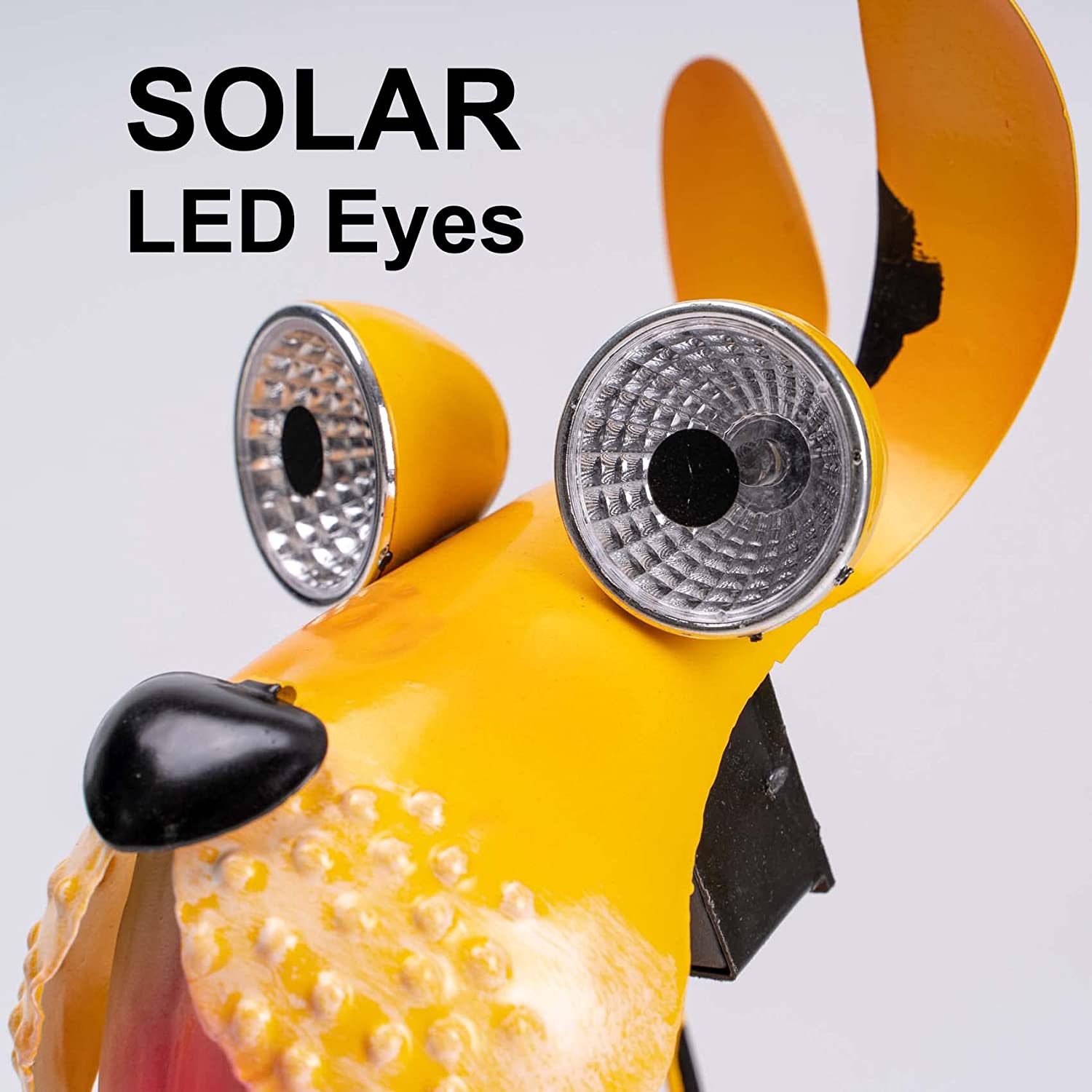Solar Dog Statue Lights Outdoor Metal Yard Art - Funny Puppy Statue for Garden Patio Decor Lawn Ornaments(Sitting Dog)