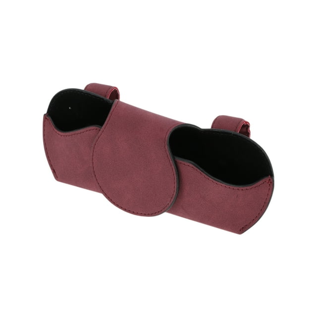 Estuche para Gafas de Sol del Coche Unique Bargains con Soporte Magnético Universal para Parasoles de Coche de Ante Rojo Vino 7.09"x3.15" 1 Pcs