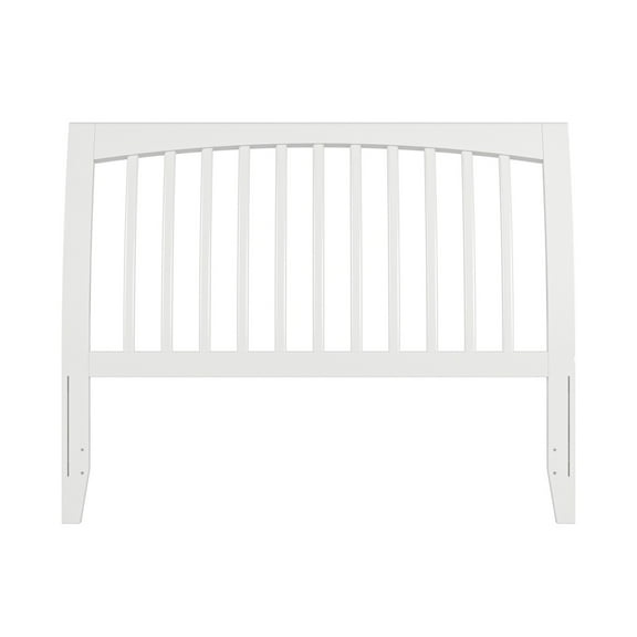 Full Sleigh Bed Headboard - Solid Wood Slat Headboard - White Finish - Bedroom Decor Upgrade