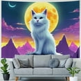 thumbnail image 4 of Orinice Cute Cat Moon Mountains Tapestry Wall Hanging Unique Style Graphic Tapestries Home Wall Decor Art for Living Room Bedroom Apartment Farmhouse Dorm 40x60inch, 4 of 6