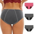 thumbnail image 2 of snilers 3 Pack Plus Size Underwear for Women Physiological Leakproof Briefs Mid Waist Reusable Panties Comfy Menstrual Full Coverage Panty S-5XL, 2 of 5