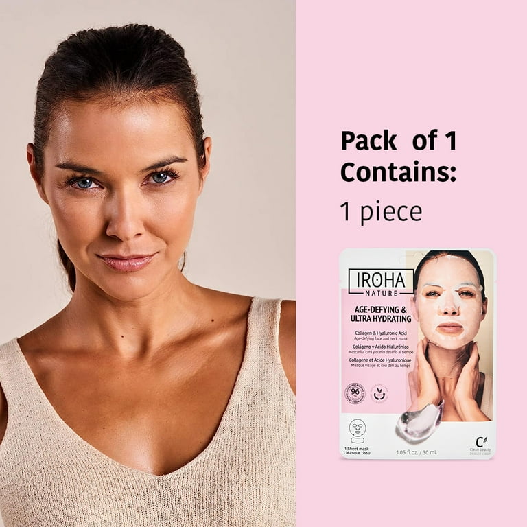 NOEVIR FACIAL SHEET MASK 18枚 Iroha Nature, Collagen Skin Care Sheet Mask (1 Piece