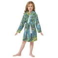 thumbnail image 6 of FORMRS Niños Bathrobe Unisex Hooded Robe Soft Plush Pajamas Sleepwear, Size 7-9T, Blue Mountain, 6 of 7