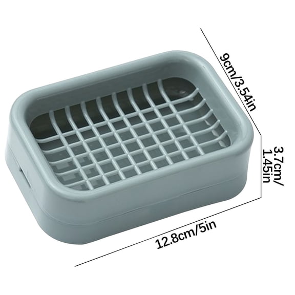 Qocolcyl Double Layer Plastic Soap Box, Soap Dish, Soap Holder, Self Draining Bar Soap Tray with Removable Water Tray for Bathroom,Blue