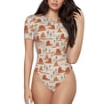 thumbnail image 1 of Balery Western Desert Nature Landscape Body de cuello redondo de manga corta para mujer Tops de manga corta Tops básicos-Large, 1 of 7