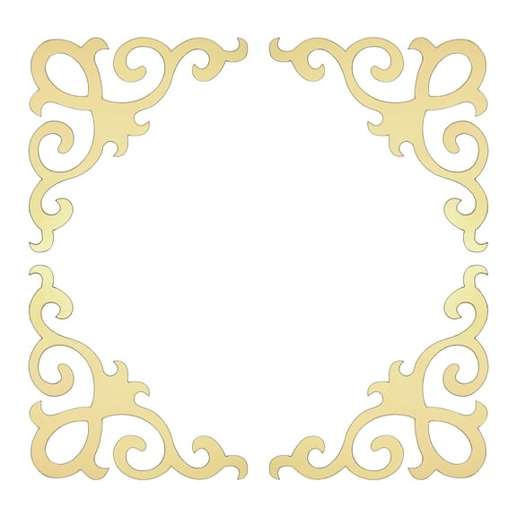 Uxcell 8 Pcs Seif-Adhesive Wall Sticker Mirror Decals, Acrylic Hollow Mirror Tiles Sticker Applique for Home Room Background Decor, Dark Gold (20x20cm)