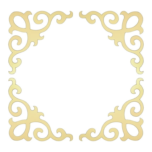 Uxcell 8 Pcs Calcomanías de Pared Autoadhesivas de Espejo, Adhesivos de Azulejos de Espejo Hueco de Acrílico para Decoración de Fondo de Habitación, Dorado Oscuro (20x20cm)