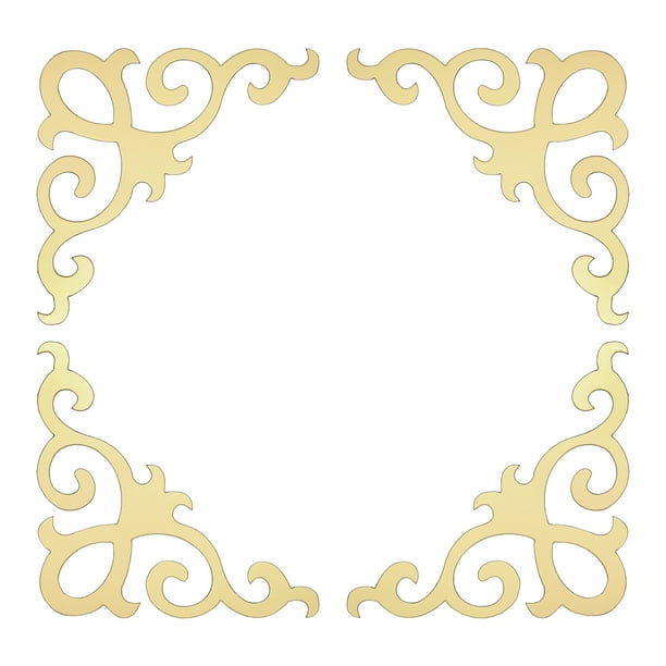 Uxcell 4 Pcs Adhesivos de Pared Autoadhesivos de Espejo, Adhesivos de Azulejos de Espejo Hueco de Acrílico