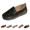 thumbnail image 2 of XIMIN Women's Platform Walking Shoes Fashion Rhinestone Slip On Sneakers Bling Sequin Sneakers Casual Comfort Cute Bowknot Glitter Loafers, 2 of 5