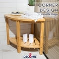 Bamboo Corner Shower Bench, Bathroom Shower Stool with