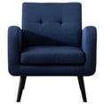 thumbnail image 2 of Modern Accent Fabric Upholstered Single Sofa Chair Comfy Armchair Living Room, Blue, 2 of 11