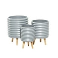 thumbnail image 6 of DecMode 14 In. Planter, MGO, Gray, 3 - Pieces, 6 of 9
