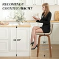 thumbnail image 3 of Foreate 26" Swivel Counter Height Bar Stool, PU Leather, 440LBS Capacity, Mid-Century Modern Design for Kitchen & Bar, 3 of 8