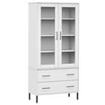 thumbnail image 6 of vidaXL Bookshelf Book Cabinet with Metal Legs Storage Cabinet OSLO Solid Wood, 6 of 6