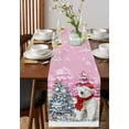 thumbnail image 4 of Pink Bear Christmas Burlap-Cotton Table Runner 90 Inches Long,Xmas Tree Snowflake Farmhouse Table Runners,Outdoor Dining Tablecloths Decor for Baby Shower Party Wedding 13x90, 4 of 9