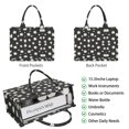 thumbnail image 2 of Large Capacity Tote Bag,Black Daisy Flower White Blooms Pattern Handbag Fashion Luxury Tote Bag,15.7"x13"x 5.1" Inches,Laptop Compatible, 2 of 6