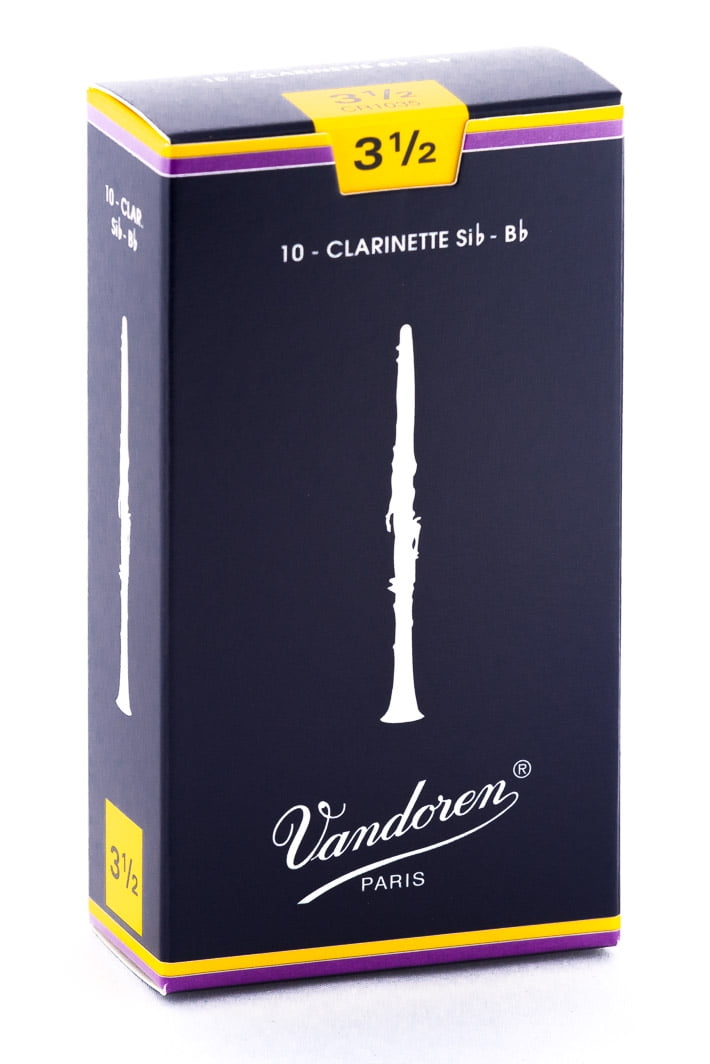 Vandoren Bb Clarinet Traditional Reeds Strength #3.5, Box of 10