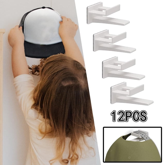 Perchas para sombreros perfecl 12 Piezas Multifuncional Sujeción Fuerte Sin Taladrar Blanco
