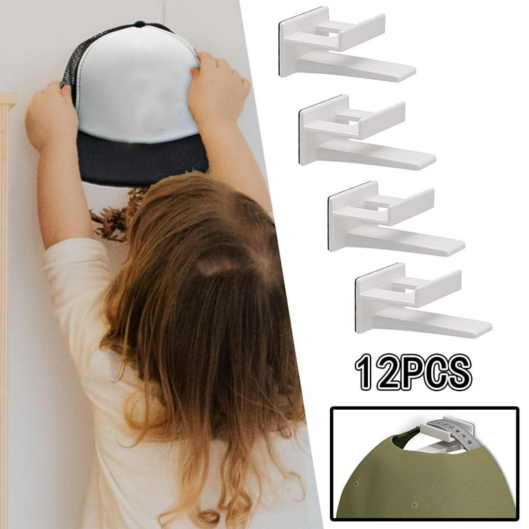 12x Multifunctional Hat Hooks for Wall Mount Organizer Baseball