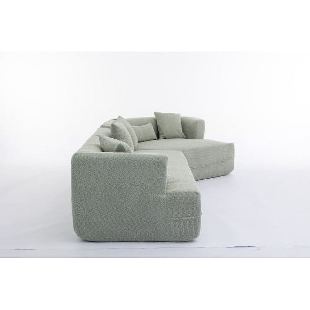 BSHTI Modern Minimalist Style Adult Sofa,Salon Upholstered Sleeper Sofa,2 PC Free Combination,Round Fiber Fabric,Anti-Wrinkle Fabric,Green