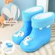 thumbnail image 1 of Botas de lluvia para niños con forro polar antideslizante para niños y niñas, bonitos zapatos impermeables sin cordones con dibujos animados para todas las estaciones, 1 of 5