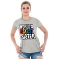 thumbnail image 3 of Worlds Gayest Sister Sibling Pride Womens Slim Fit Graphic Tee Brisco Brands S, 3 of 5