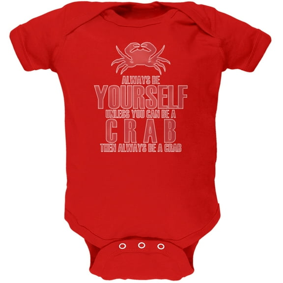Always Be Yourself Crab Red Soft Baby One Piece - 3 month
