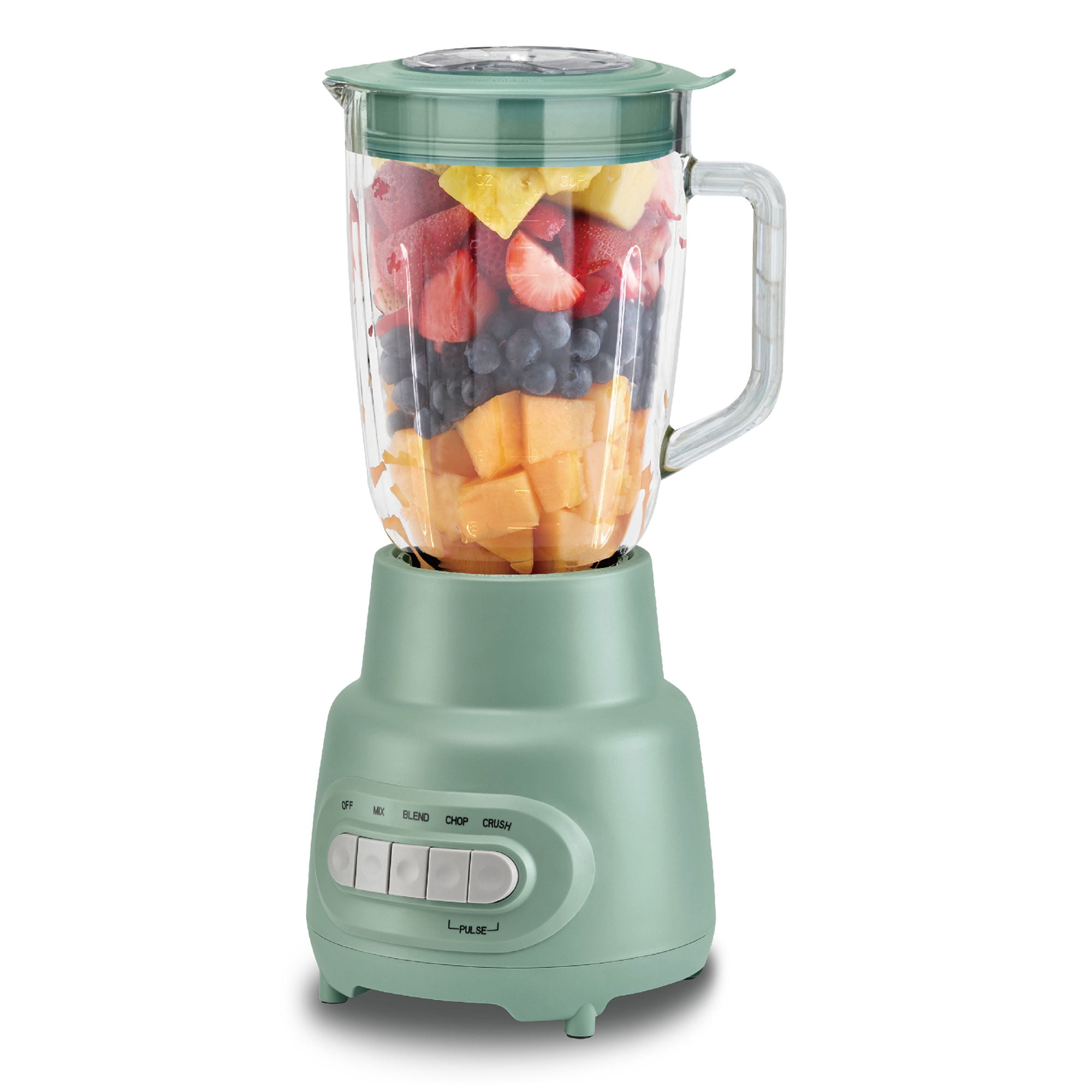 Mainstays Glass Jar 5 Speed Blender with 6-Cup Jar (48 Oz) Capacity, Green
