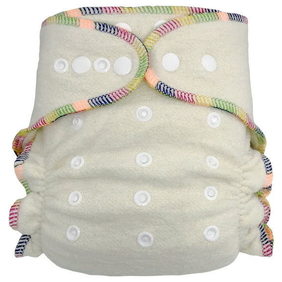 Overnight Hemp Fitted Cloth Diaper: Adjustable One-Size with Snap Buttons and 2 Cotton Hemp Inserts, Unisex Baby (1-pack)