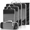 thumbnail image 3 of Pluokvzr 5 Pcs Cubes d'Emballage de Compression Légers Durables Cubes d'Emballage de Voyage avec Sac de Rangement Bagage en Nylon Valise Organiser, 3 of 11
