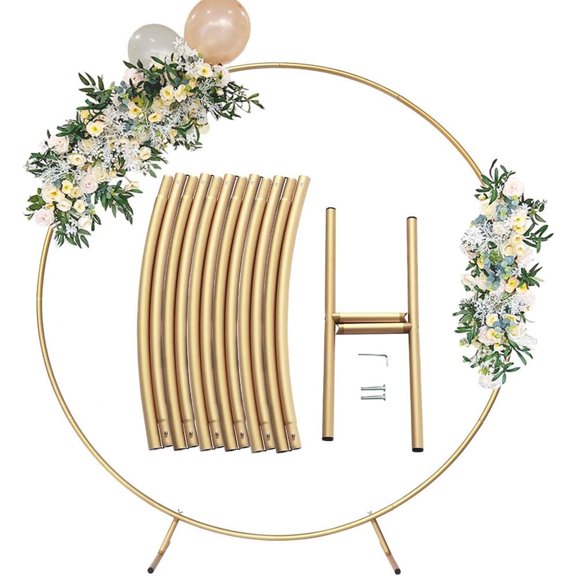 6.5ft Gold Metal Round Backdrop Stand for Wedding Birthday Party Decor