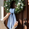 thumbnail image 3 of LIORAGLJ Checkered Wreath Sash Bow with Long Streamers Christmas Door Decor, 3 of 6