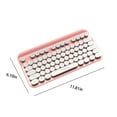 thumbnail image 3 of HAOANWireless Keyboard Cute Compact 2.4G USB Wireless Keyboard Round Key Quiet Click Small Size For Computer Laptop PC Desktop Pink, 3 of 6