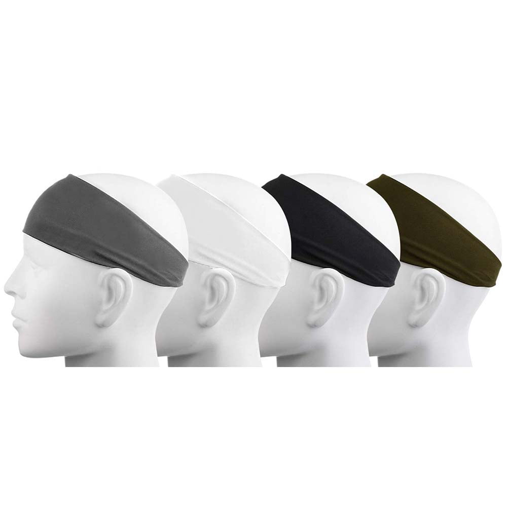 Yoga, Mens Sweatband & Sports Headband for Running poshei Mens Headband 4 Pack 