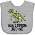 thumbnail image 3 of Inktastic Nana and Grandpa Love Me Dinosaur Grandson Boys Baby Bib, 3 of 4