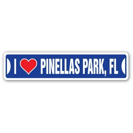 I LOVE PINELLAS PARK, FLORIDA Street Sign fl city state us wall road décor