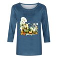 thumbnail image 5 of QIPOPIQ Womens Tops Chemises à Manches 3/4 Col Rond Blouses Décontractées Amples Liquidation, 5 of 5