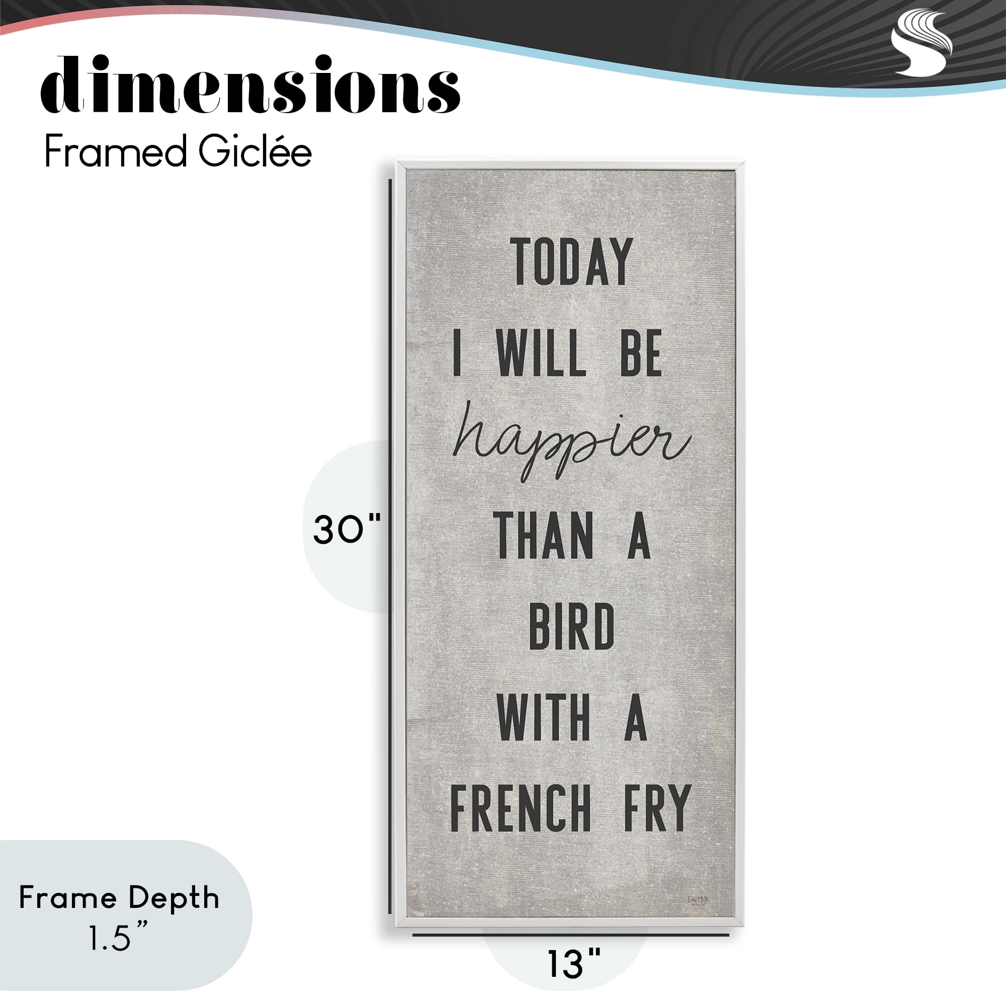 Stupell Industries Bird With A French Fry White Framed Giclee Art, design by Lux + Me Designs