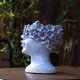 thumbnail image 4 of Garden 1Pc Classic Girl Head Statue Flowerpot Creative Luminouse Solar Adornment Grey, 4 of 5