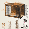 thumbnail image 2 of Yaheetech 37.8" W Industrial Dog Crate Furniture with Anti Skid Plush Mat, Rustic Brown, 2 of 10