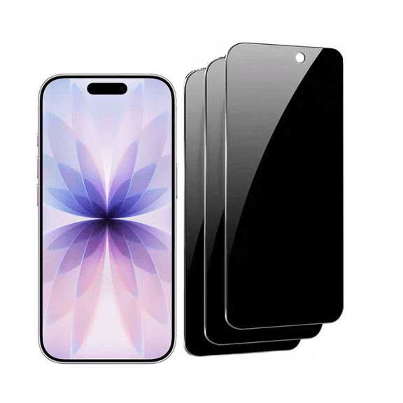 3-Pack Qixxronics for iPhone 17 Privacy Screen Protector Tempered Glass Protector for iPhone 17