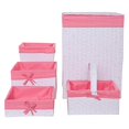 thumbnail image 2 of Redmon 7200WHPK Hamper & Basket Set, White & Pink - 5 Piece, 2 of 3