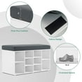 thumbnail image 4 of Ivinta Shoe Storage Bench with Cushion and 10 Cubbies, Shoe Rack Organizer Bench with Adjustable Shelves for Living Room, 4 of 8