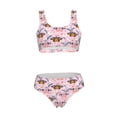 thumbnail image 5 of Kdxio Pink Butterfly Daisy for Womens High Waisted Bikini Top Sports Style Two Piece Bathing Suits, 5 of 5