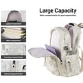 thumbnail image 5 of Backpack for Men and Women, Water Resistant College School Bag, Lightweight Travel Backpack, Large Size, Creamy White, 5 of 9